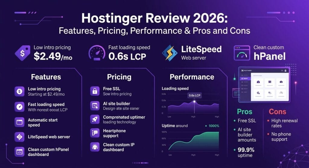 Hostinger Review 2026 Features, Pricing, Performance & Pros and Cons