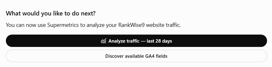 use Supermetrics to analyze your RankWise9 website traffic.